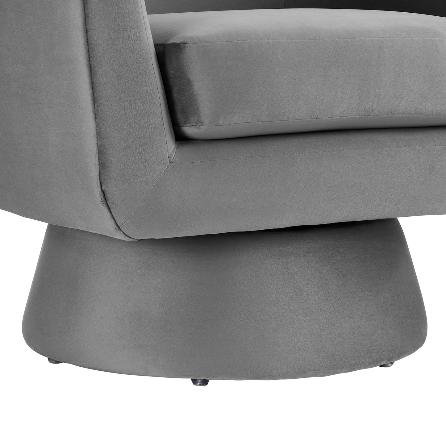 Astral Performance Velvet Fabric and Wood Swivel Chair Gray EEI-6360-GRY