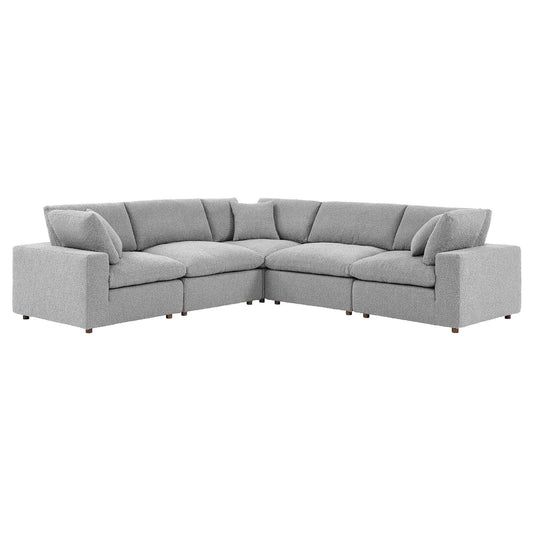 Commix 5-Piece Down Filled Overstuffed Boucle Sectional Sofa by Modway