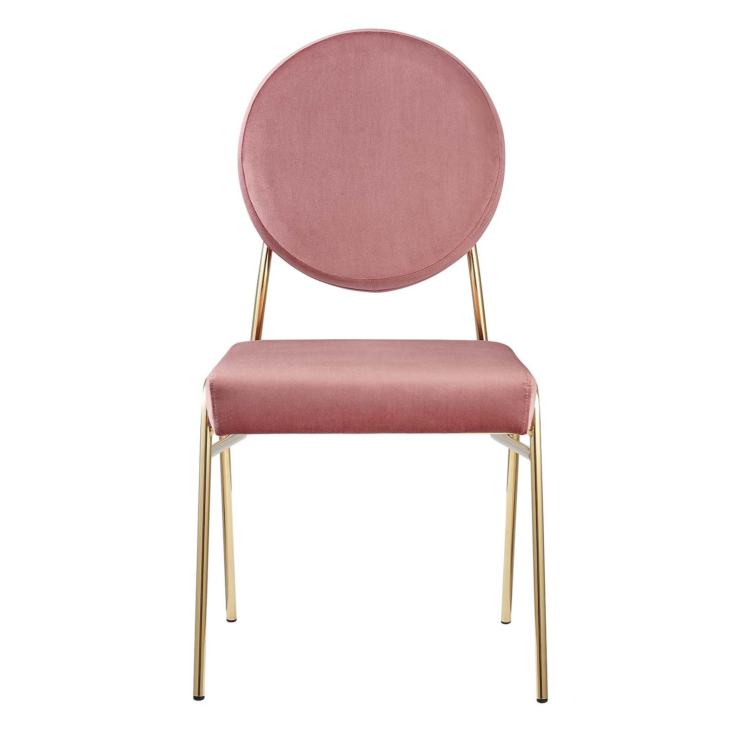 Craft Performance Velvet Dining Side Chairs - Set of 2 Gold Dusty Rose EEI-6581-GLD-DUS