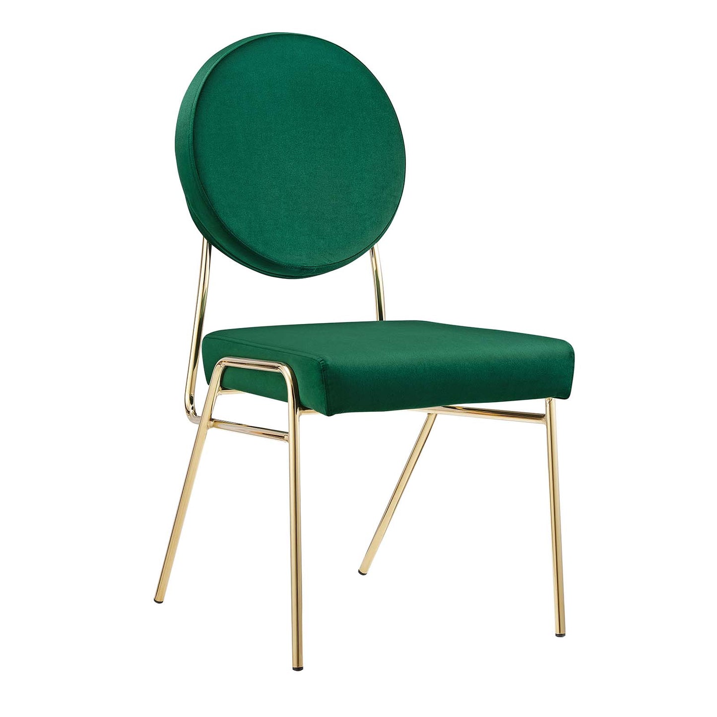 Craft Performance Velvet Dining Side Chairs - Set of 2 Gold Green EEI-6581-GLD-GRN