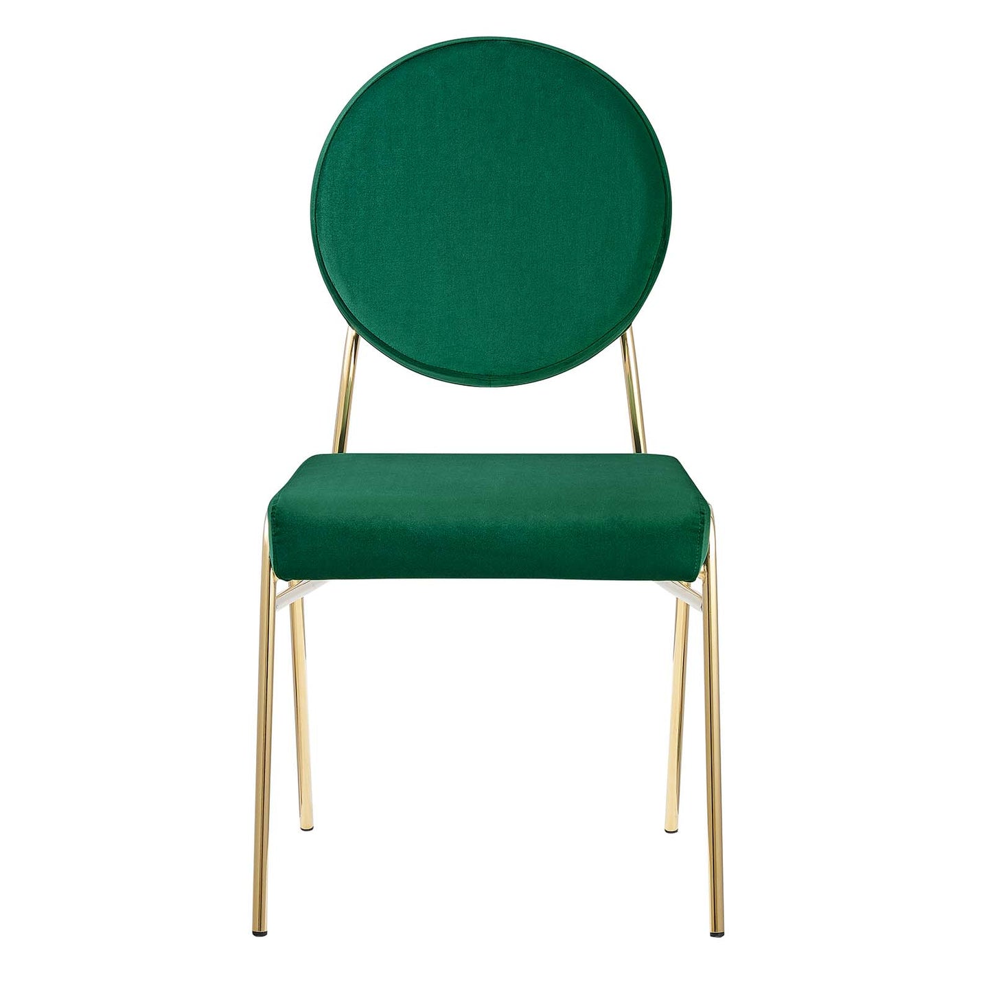 Craft Performance Velvet Dining Side Chairs - Set of 2 Gold Green EEI-6581-GLD-GRN