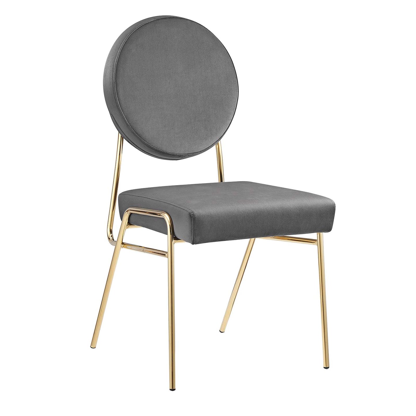 Craft Performance Velvet Dining Side Chairs - Set of 2 Gold Gray EEI-6581-GLD-GRY