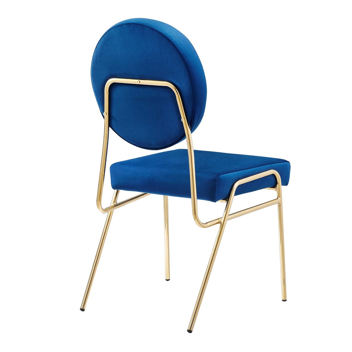 Craft Performance Velvet Dining Side Chairs - Set of 2 Gold Navy EEI-6581-GLD-NAV