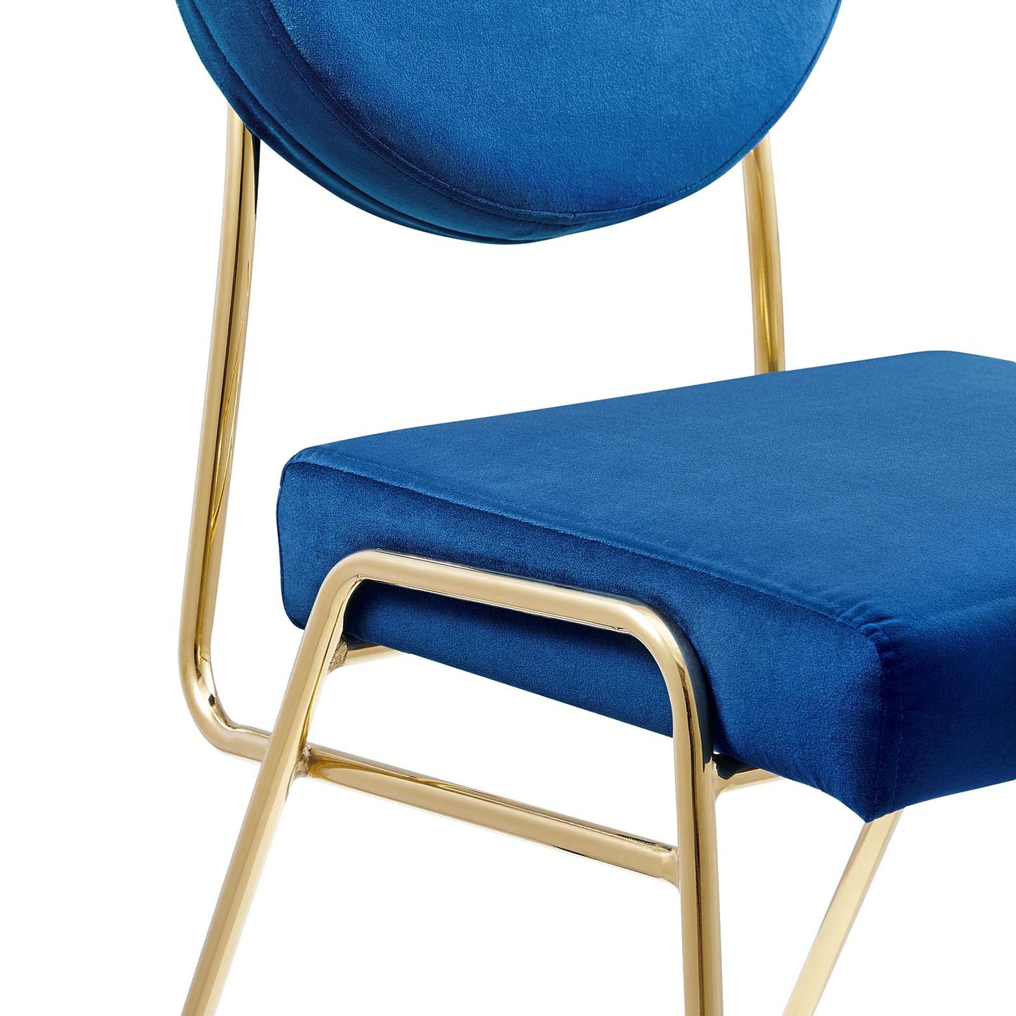 Craft Performance Velvet Dining Side Chairs - Set of 2 Gold Navy EEI-6581-GLD-NAV