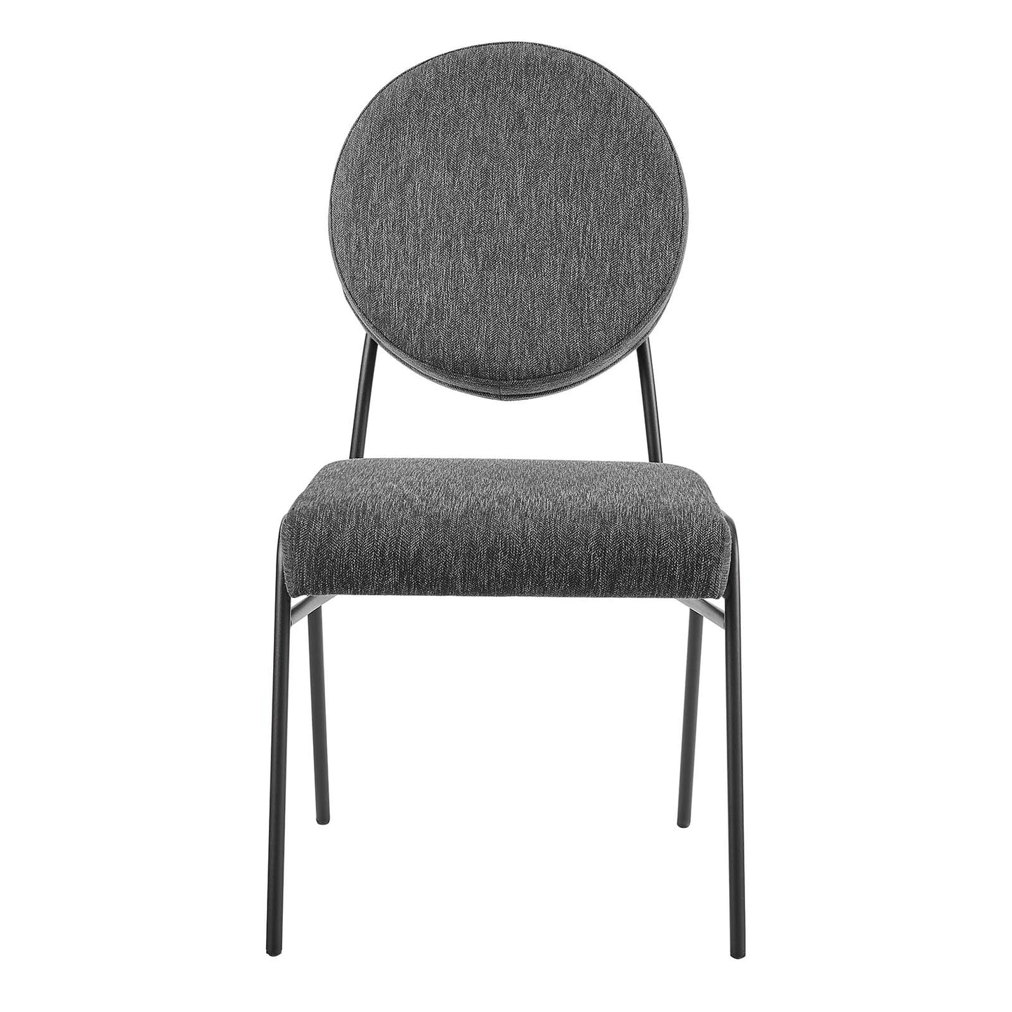 Craft Upholstered Fabric Dining Side Chairs - Set of 2 Black Charcoal EEI-6582-BLK-CHA