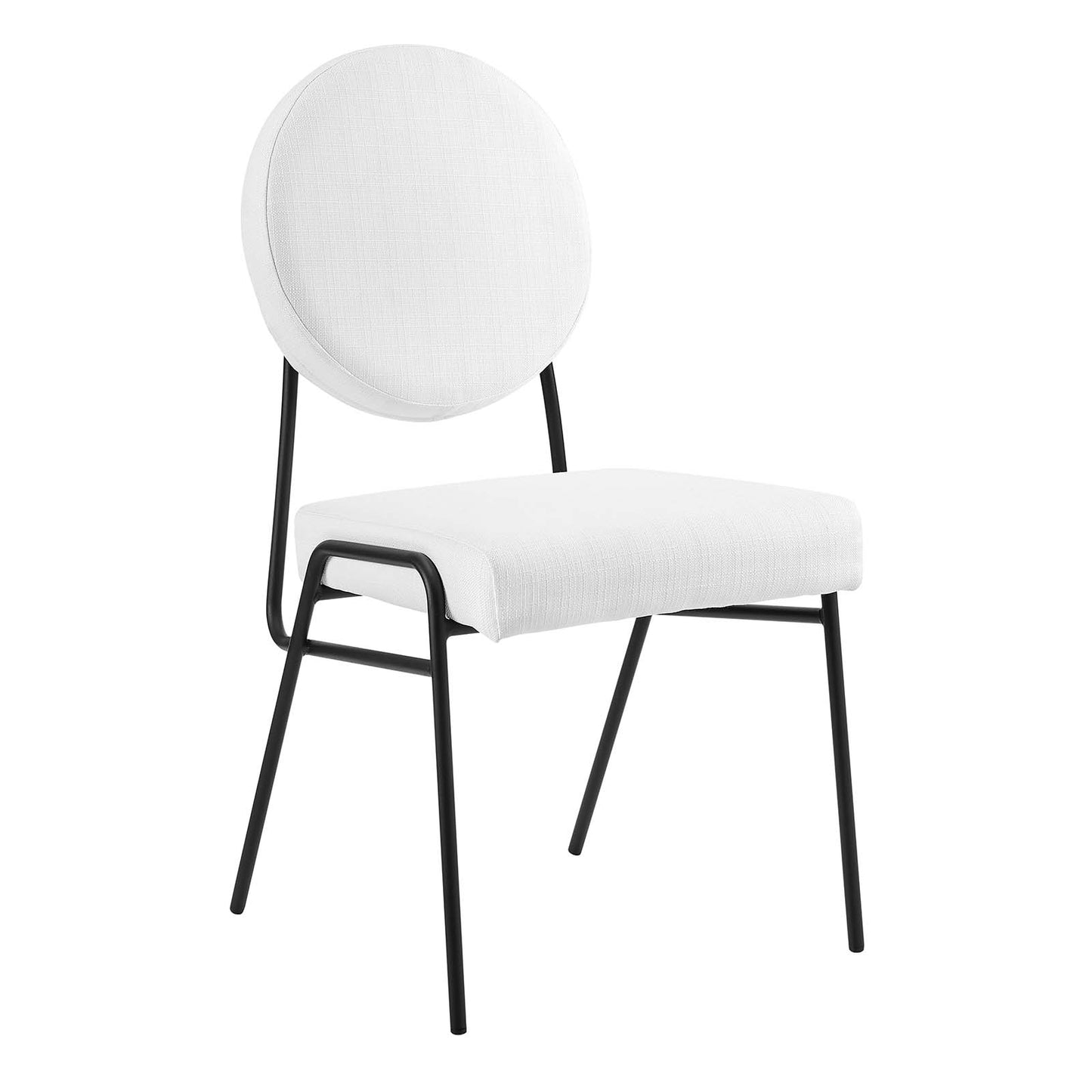 Craft Upholstered Fabric Dining Side Chairs - Set of 2 Black White EEI-6582-BLK-WHI
