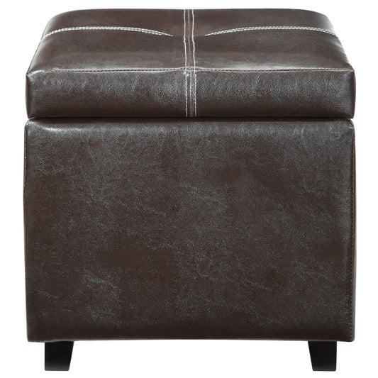 Treasure Upholstered Vinyl Ottoman Espresso