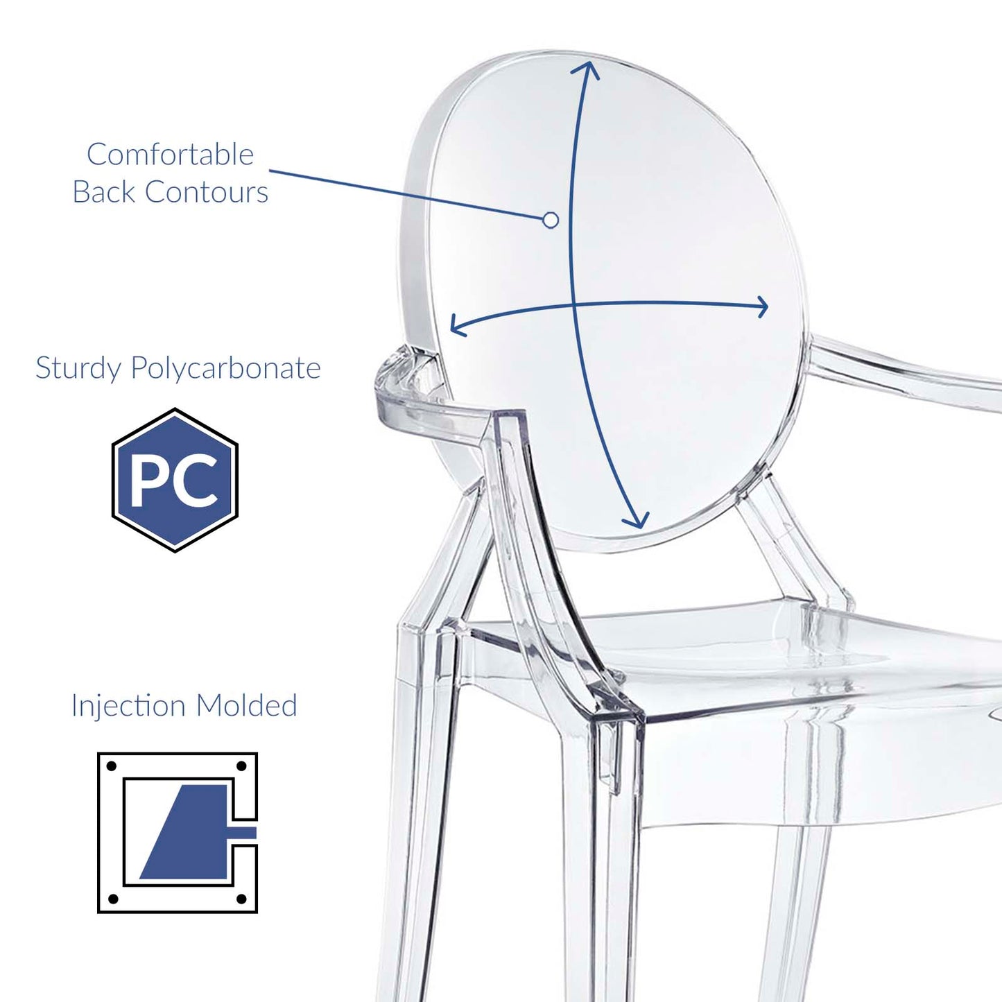 Casper Dining Armchairs Set of 2 Clear