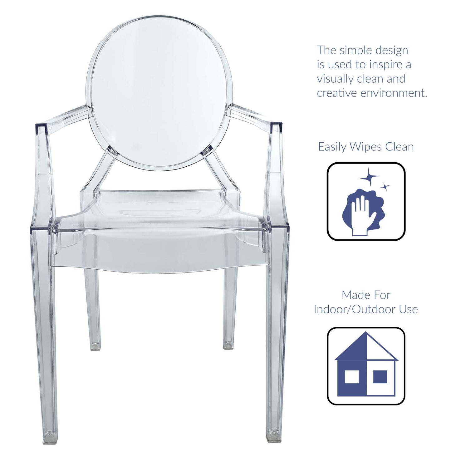 Casper Dining Armchairs Set of 2 Clear