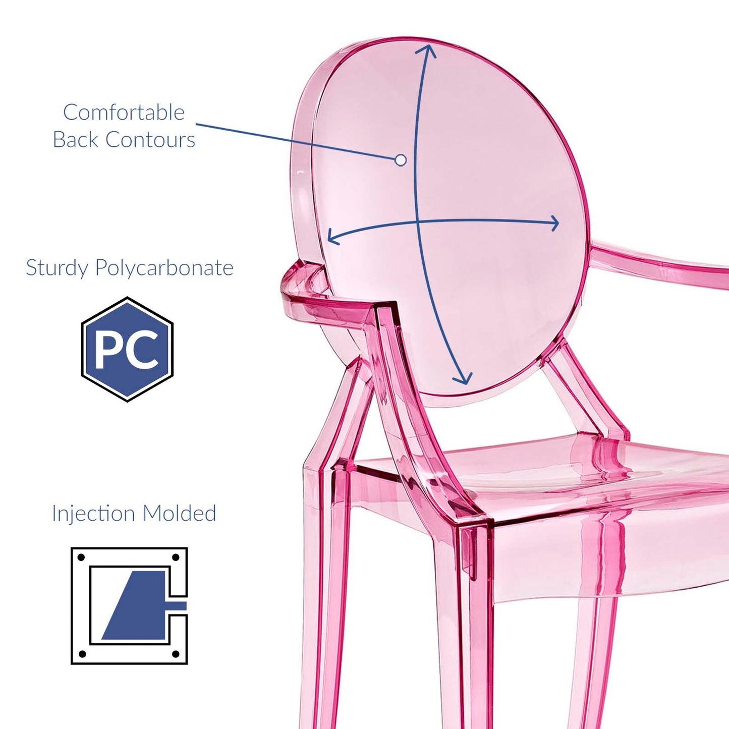 Casper Dining Armchairs Set of 2 Pink