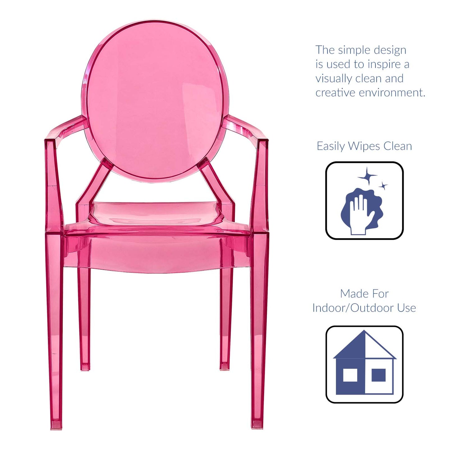 Casper Dining Armchairs Set of 2 Pink