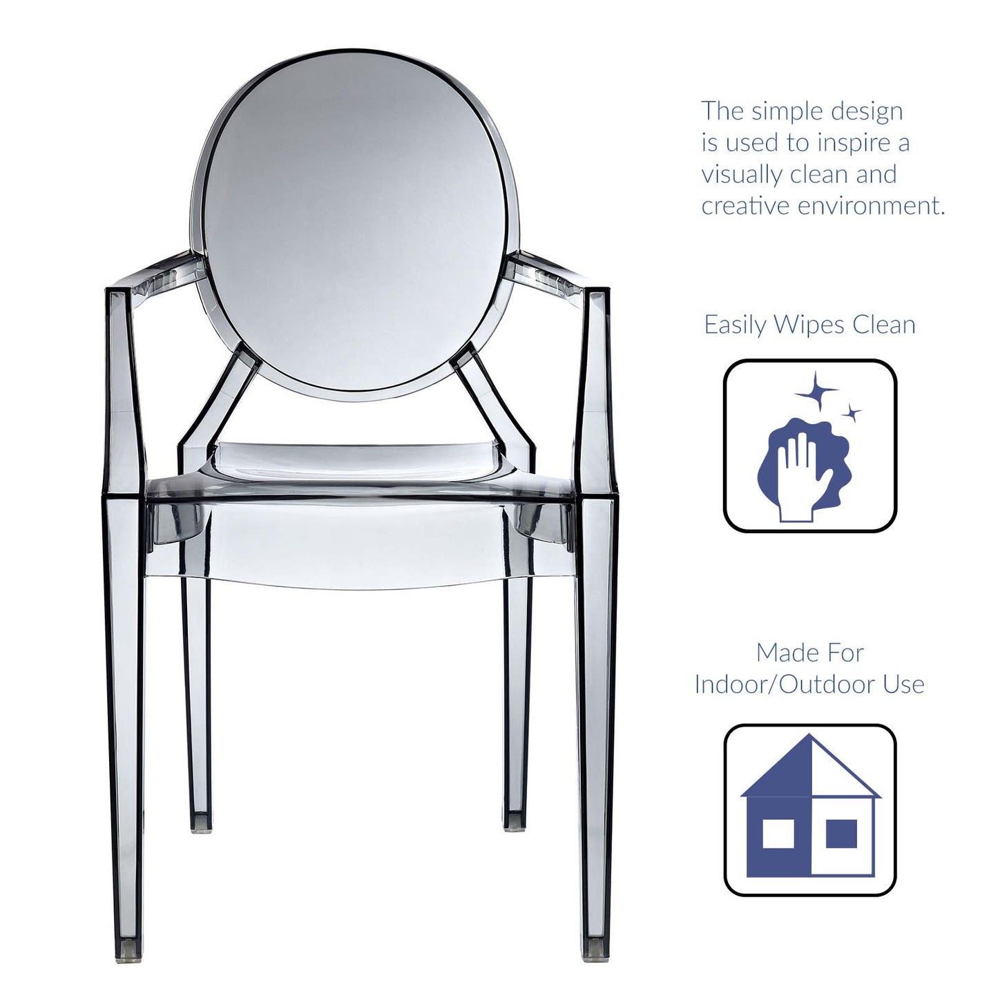 Casper Dining Armchairs Set of 2 Smoke