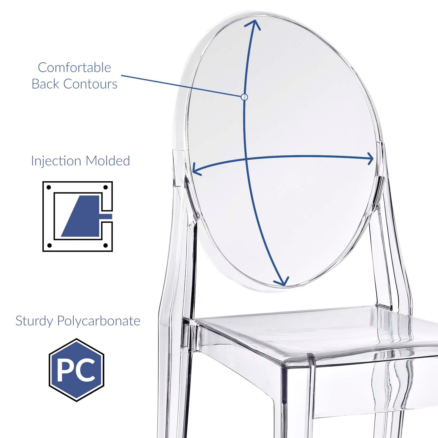 Casper Dining Chairs Set of 4 Clear