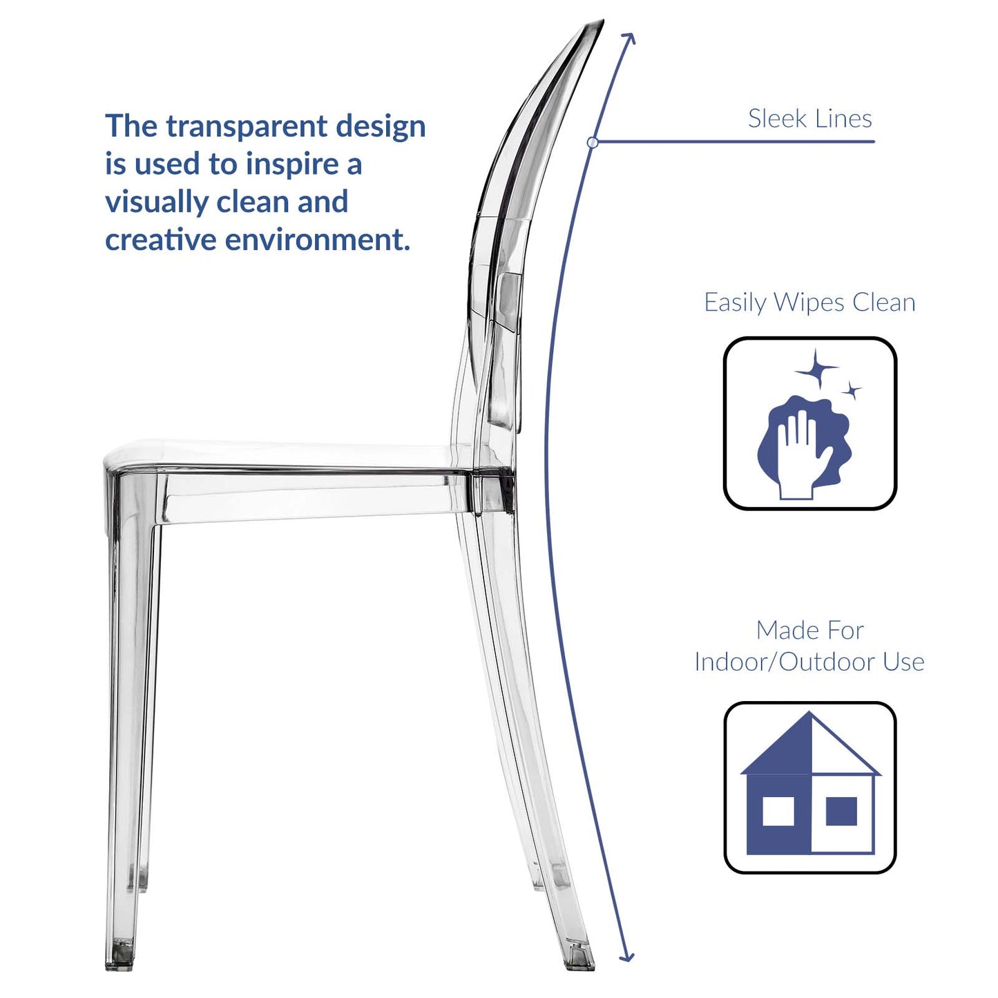Casper Dining Chairs Set of 4 Clear