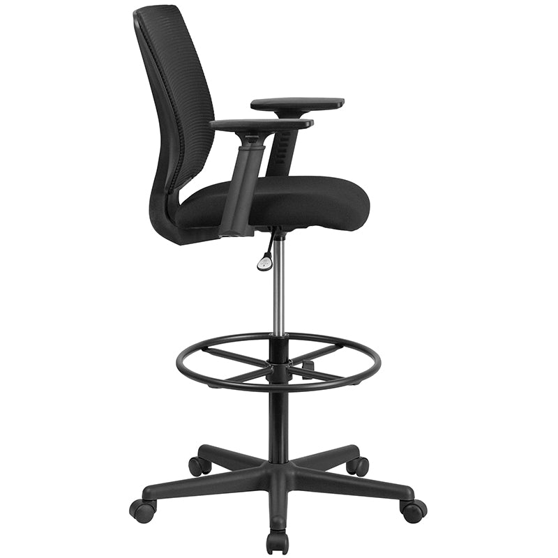 Black Mesh Draft Chair w/ Arms GO-2100-A-GG