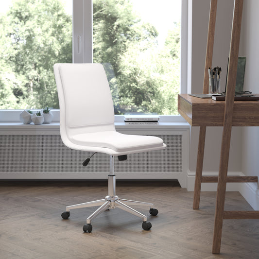 White LeatherSoft Office Chair GO-21111-WH-GG