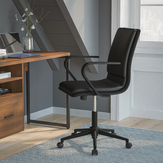 Black Swivel Desk Chair GO-21111B-BK-BK-GG