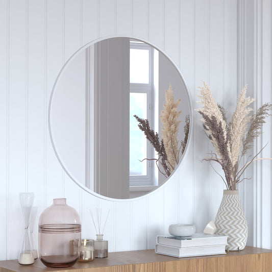 Silver 30" Round Wall Mirror HFKHD-0GD-CRE8-102315-GG