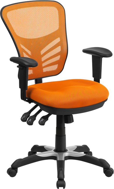 Orange Mid-Back Mesh Chair HL-0001-OR-GG