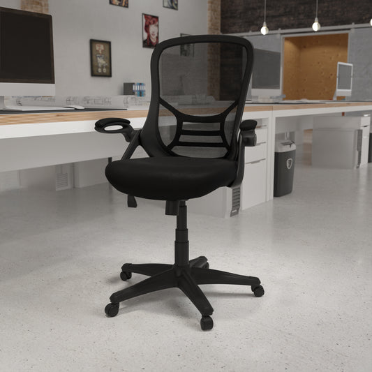 Black Mesh Office Chair HL-0016-1-BK-BK-GG