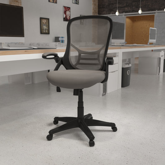 Light Gray Mesh Office Chair HL-0016-1-BK-GY-GG