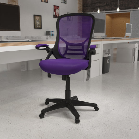 Purple Mesh Office Chair HL-0016-1-BK-PUR-GG