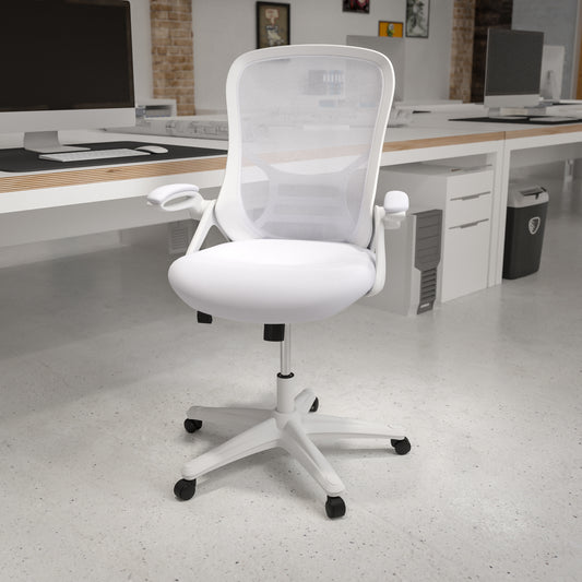 White Mesh/Frame Office Chair HL-0016-1-WH-WH-GG