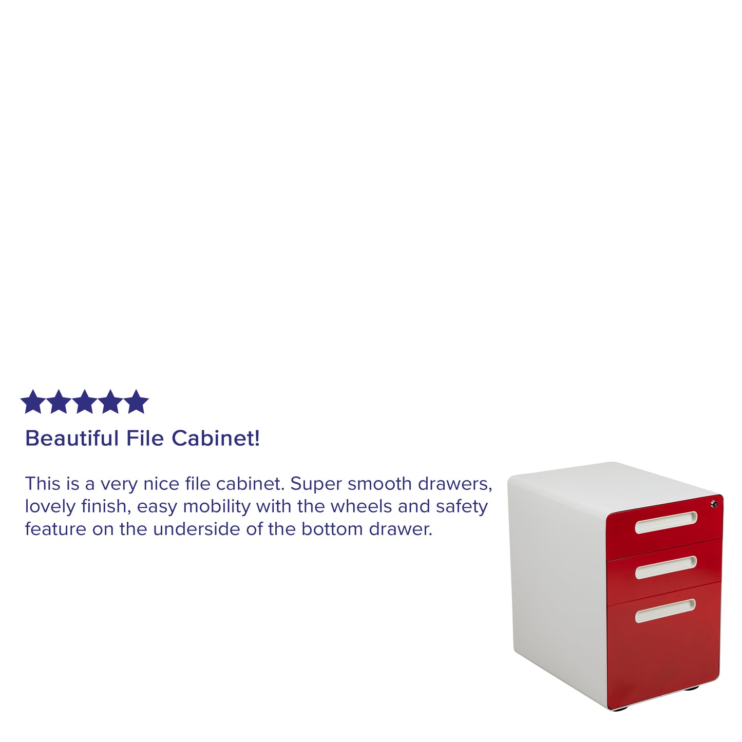 Drawer File Cabinet-White/Red HZ-AP535-02-RED-WH-GG