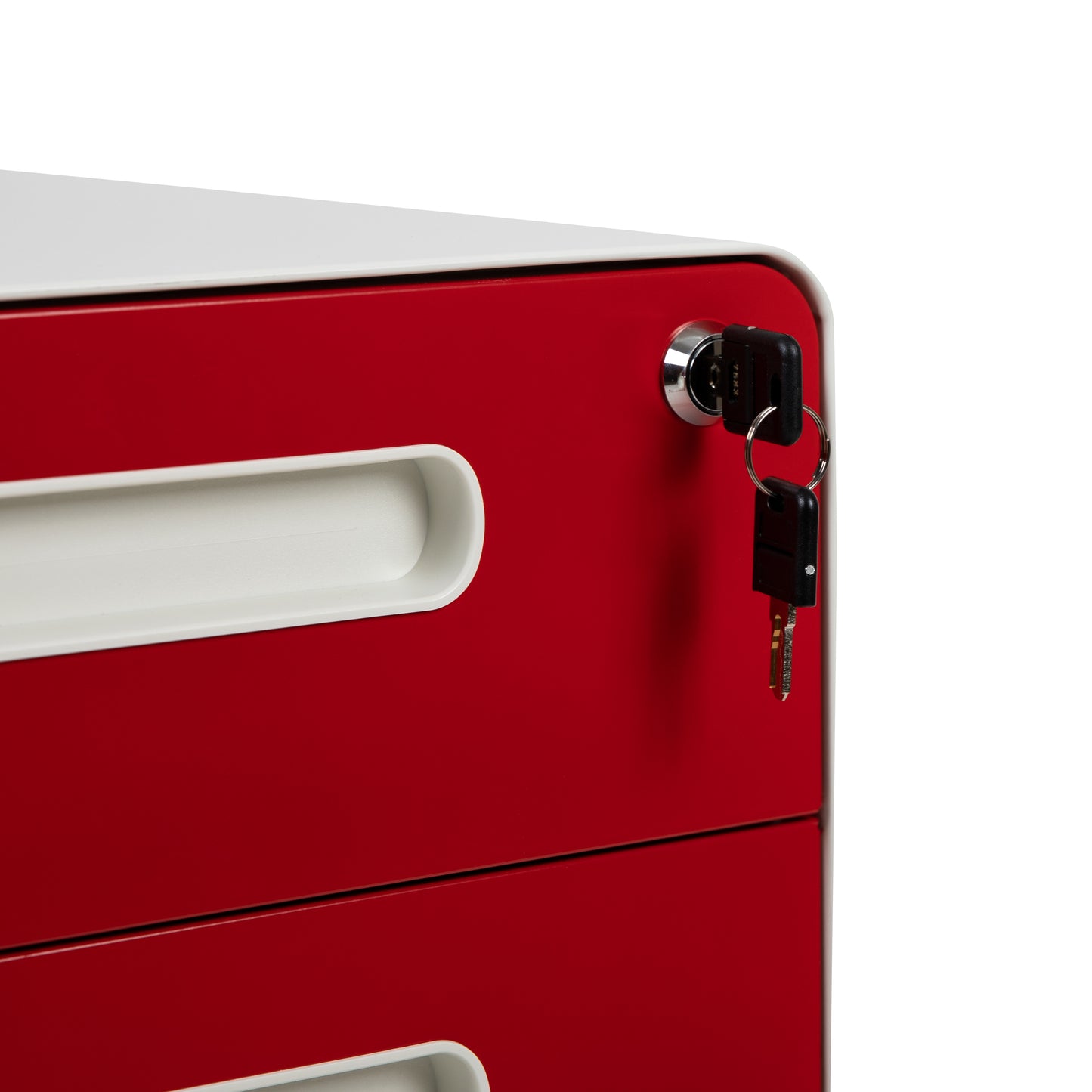 Drawer File Cabinet-White/Red HZ-AP535-02-RED-WH-GG