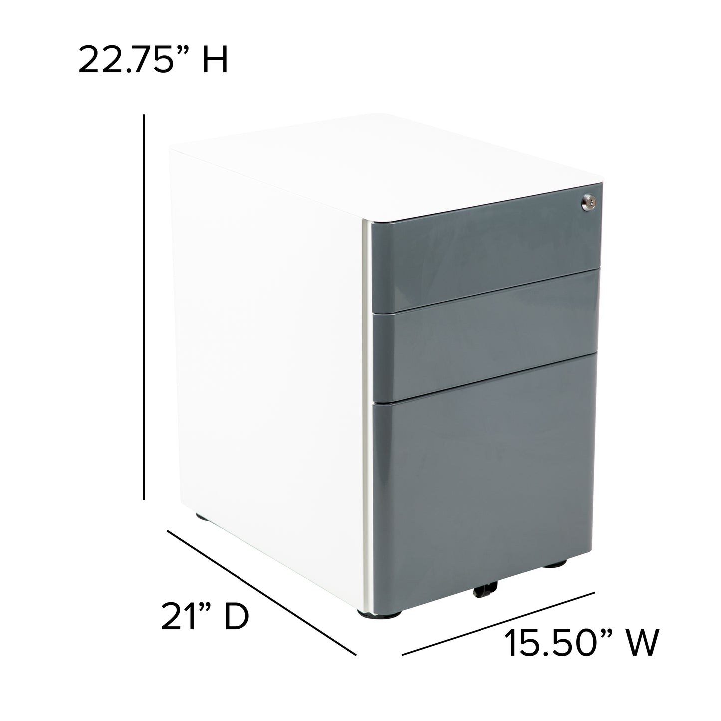Filing Cabinet-White/Charcoal HZ-CHPL-02-GRY-WH-GG