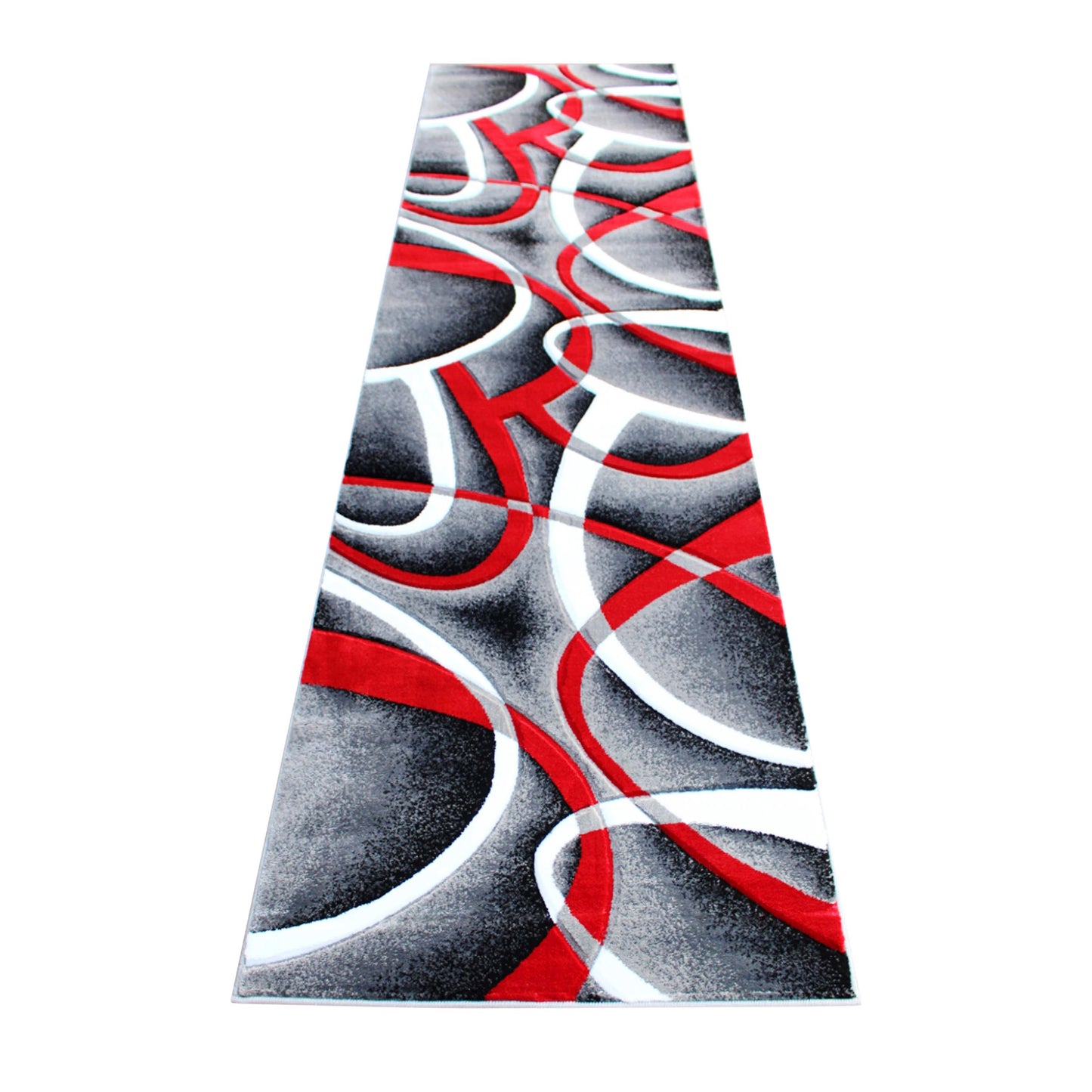 3x10 Red Abstract Rug KP-RG951-310-RD-GG