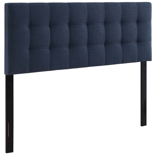 Lily Queen Upholstered Fabric Headboard Navy