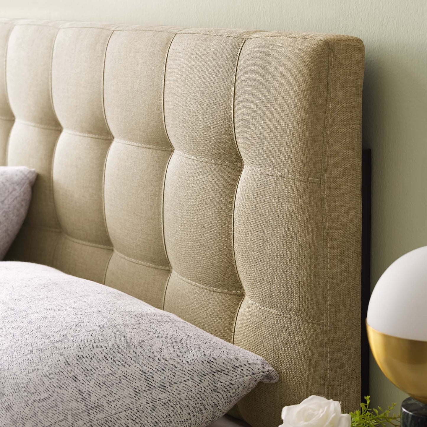 Lily Upholstered Fabric and Vinyl Headboard - Full, Queen, King Options