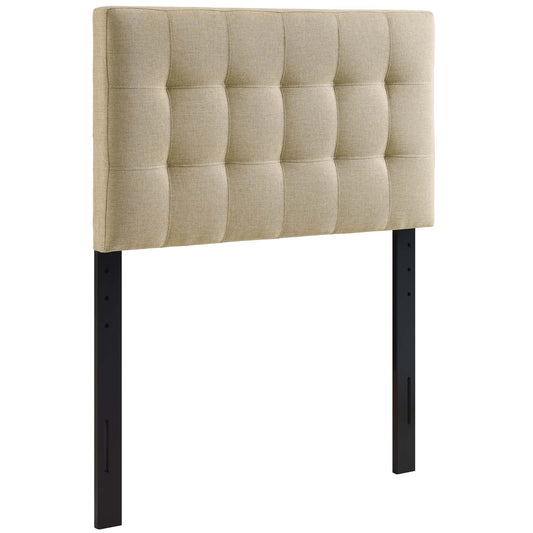 Lily Twin Upholstered Fabric Headboard Beige