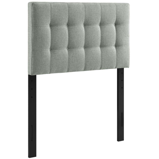 Lily Twin Upholstered Fabric Headboard Gray