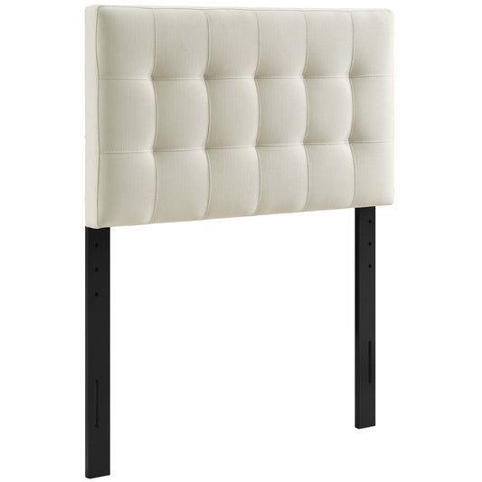 Lily Twin Upholstered Fabric Headboard Ivory