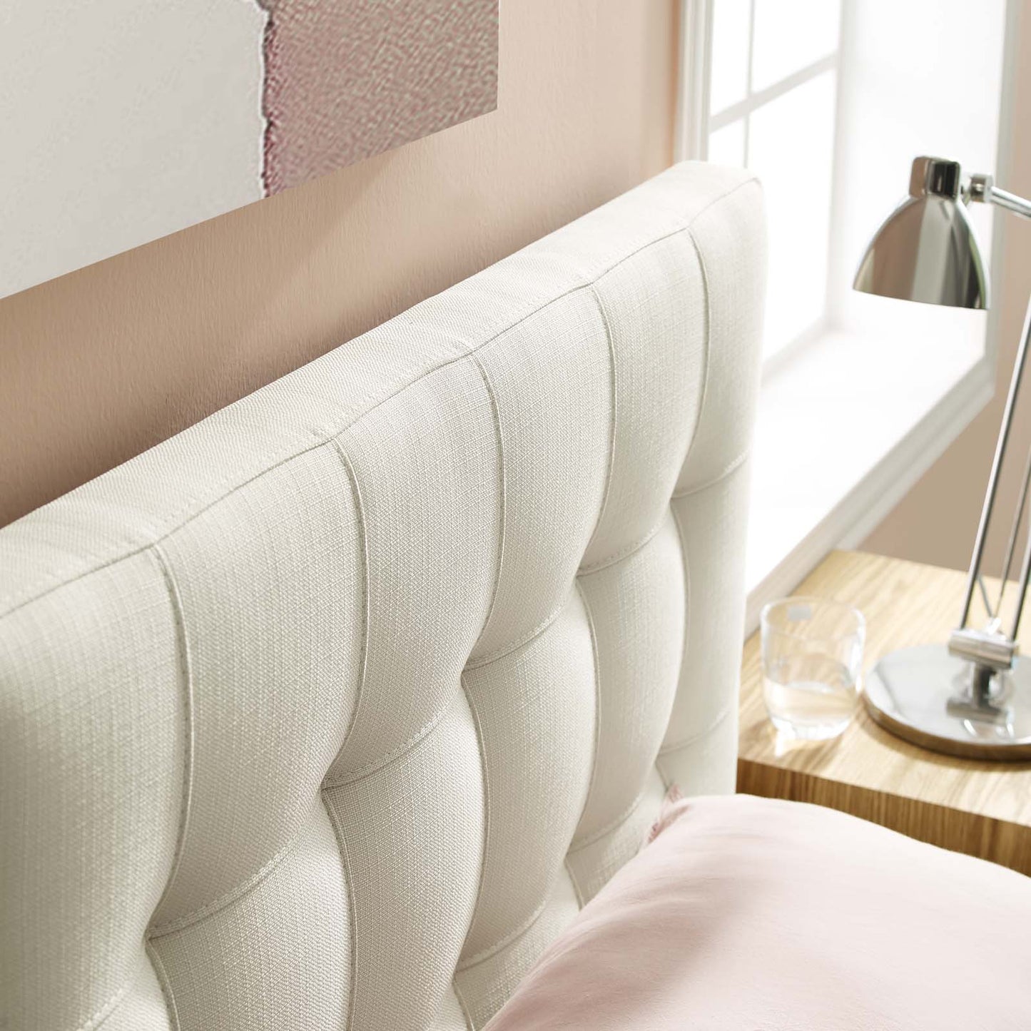 Lily Upholstered Fabric and Vinyl Headboard - Full, Queen, King Options