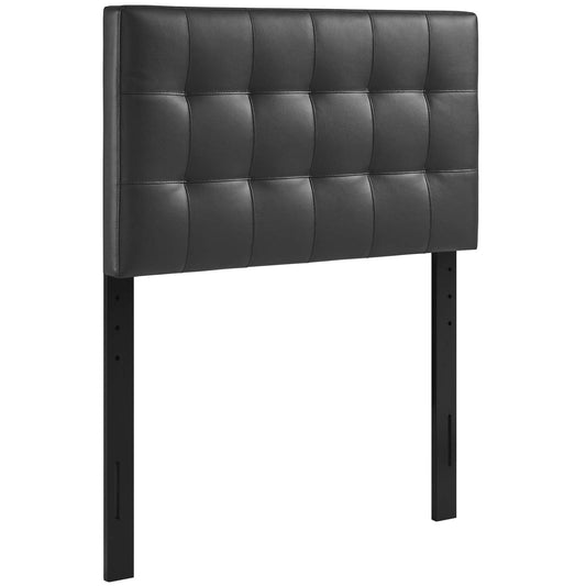 Lily Twin Upholstered Vinyl Headboard Black