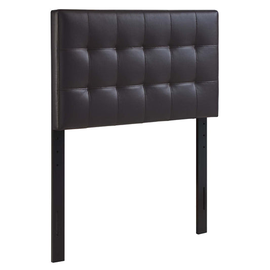Lily Twin Upholstered Vinyl Headboard Brown