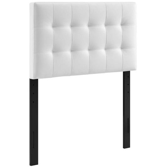 Lily Twin Upholstered Vinyl Headboard White