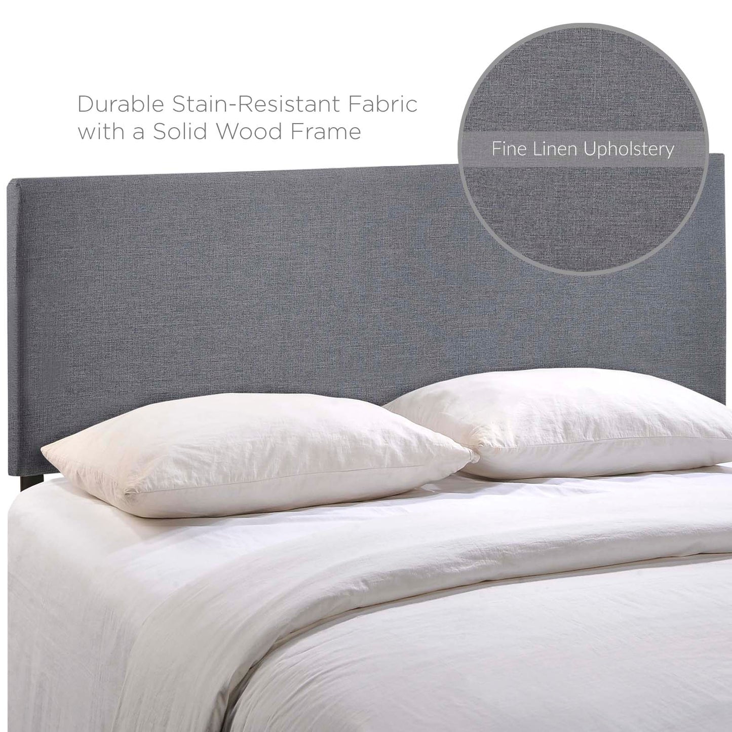 Region Upholstered Fabric Headboard with Nailhead Detail