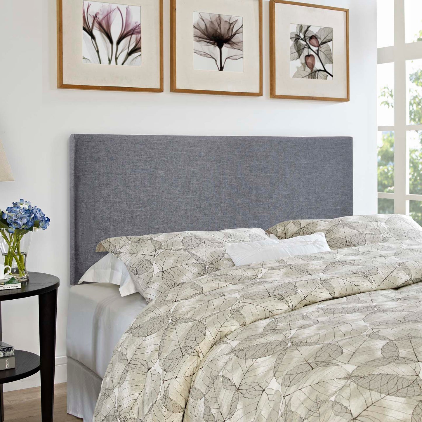 Region Upholstered Fabric Headboard with Nailhead Detail