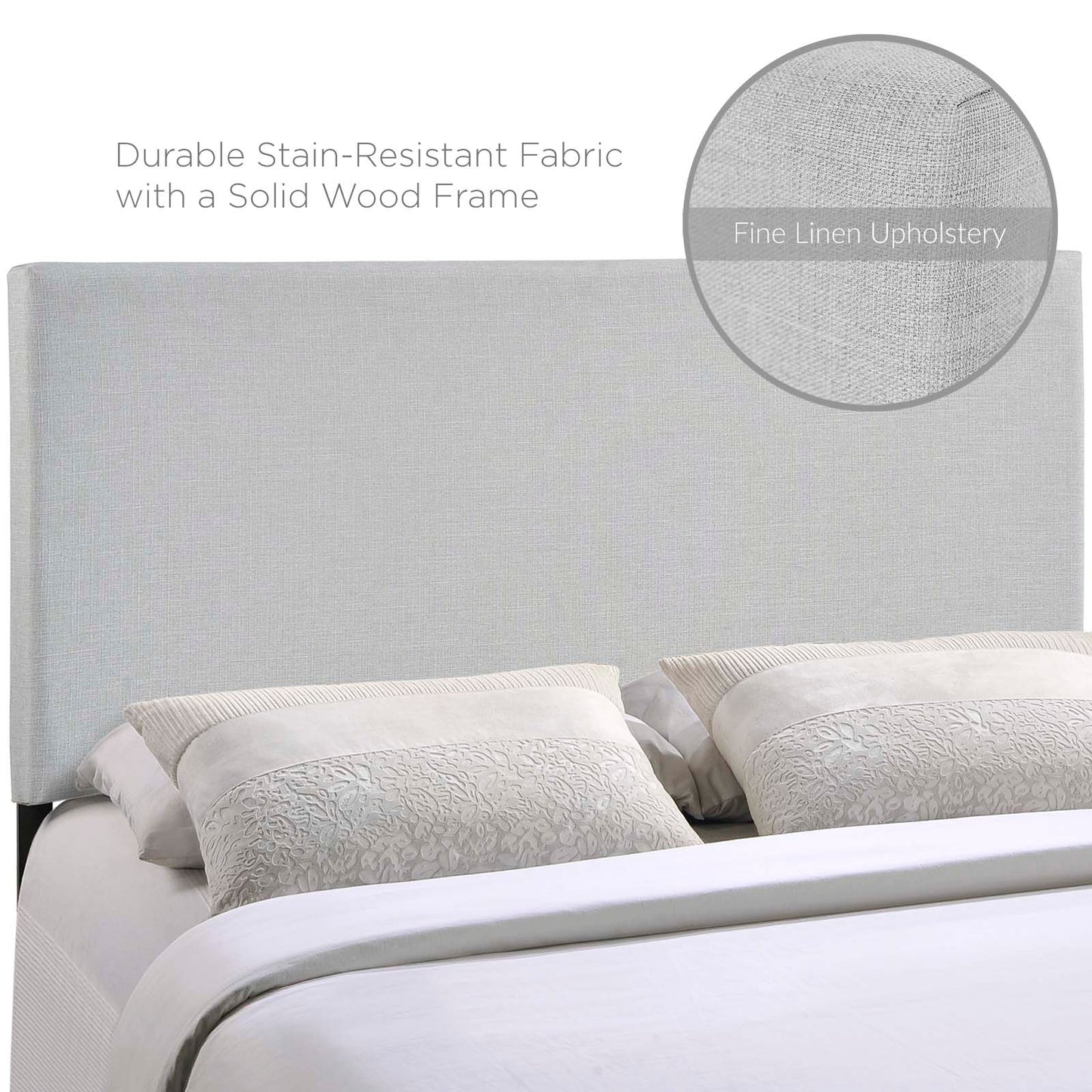 Region Upholstered Fabric Headboard with Nailhead Detail