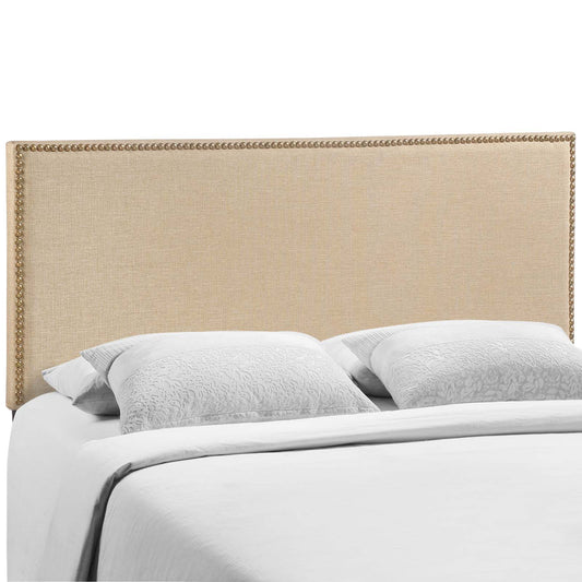 Region Nailhead Queen Upholstered Headboard Cafe