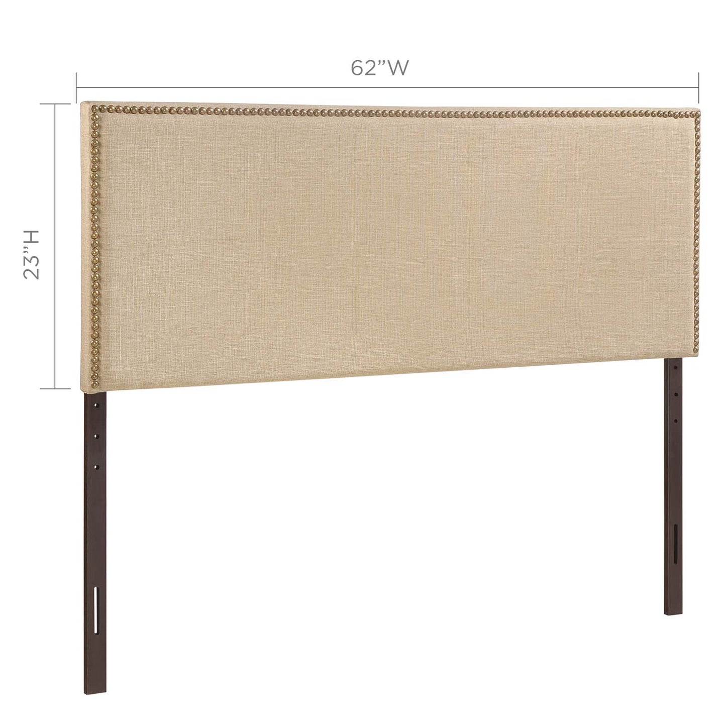 Region Nailhead Queen Upholstered Headboard Cafe MOD-5215-CAF