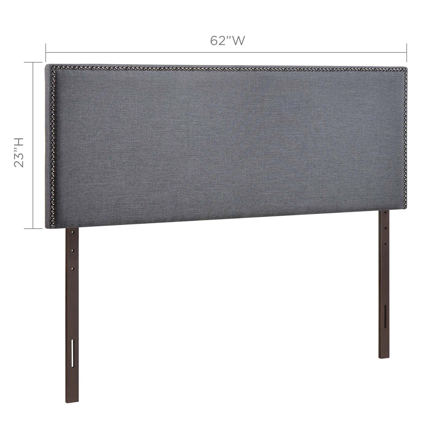 Region Nailhead Queen Upholstered Headboard Smoke MOD-5215-SMK