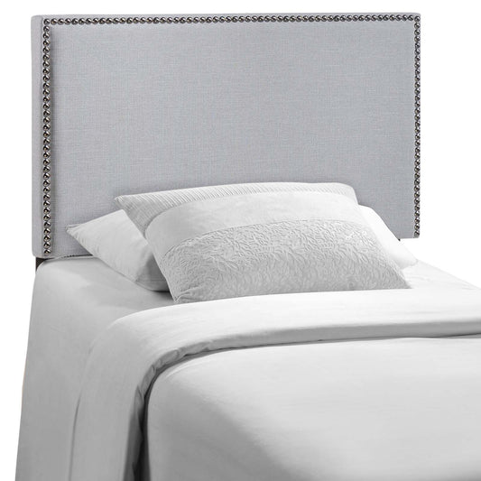 Region Nailhead Twin Upholstered Headboard Sky Gray