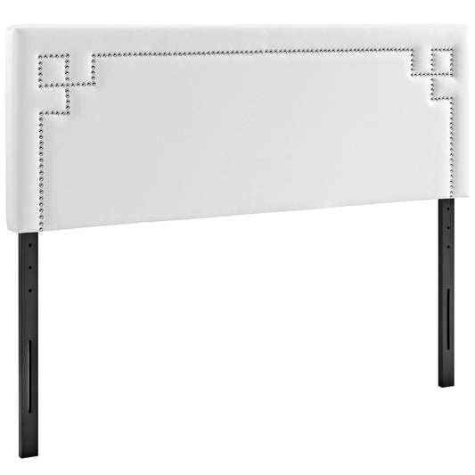 Josie Queen Upholstered Vinyl Headboard White