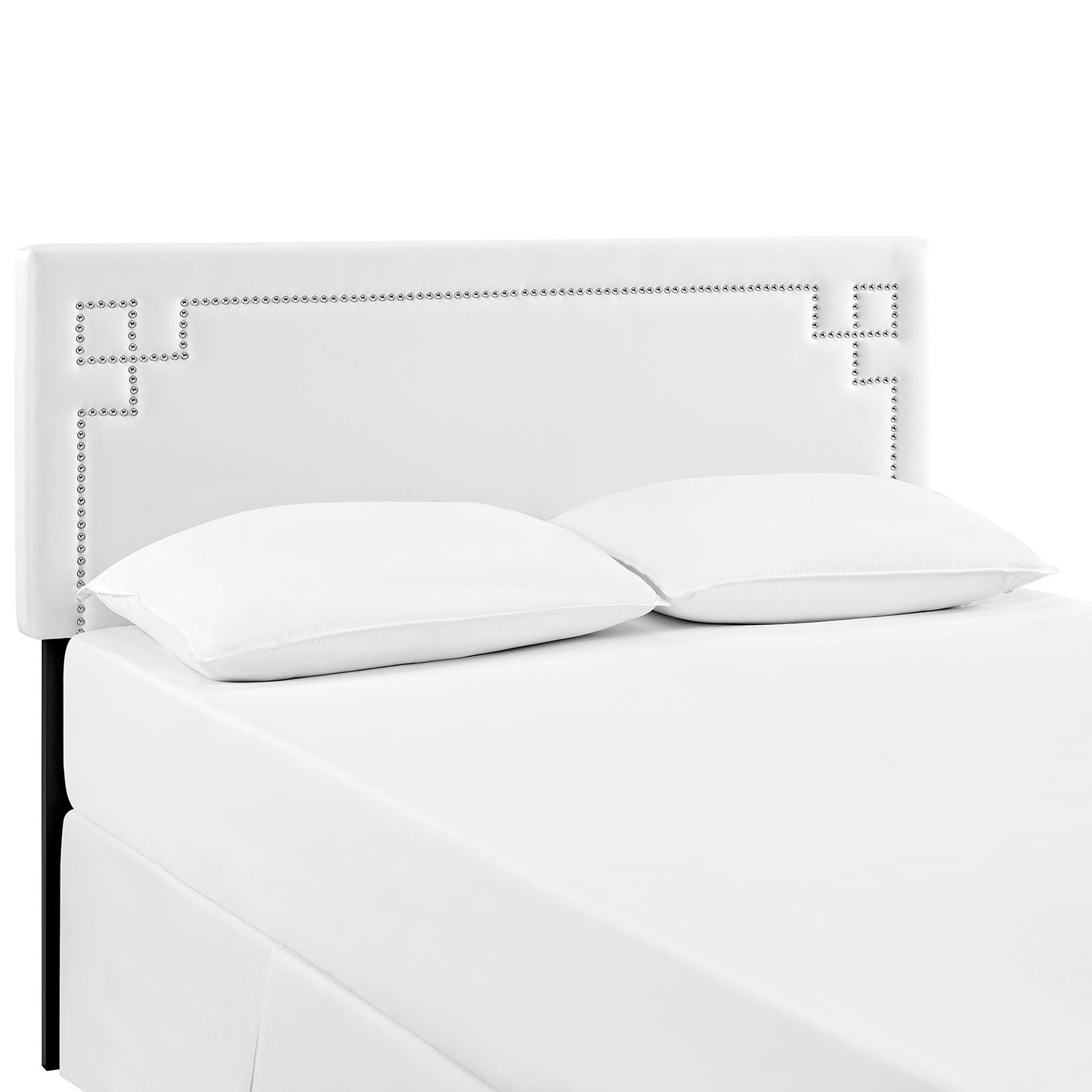 Josie Queen Upholstered Vinyl Headboard White