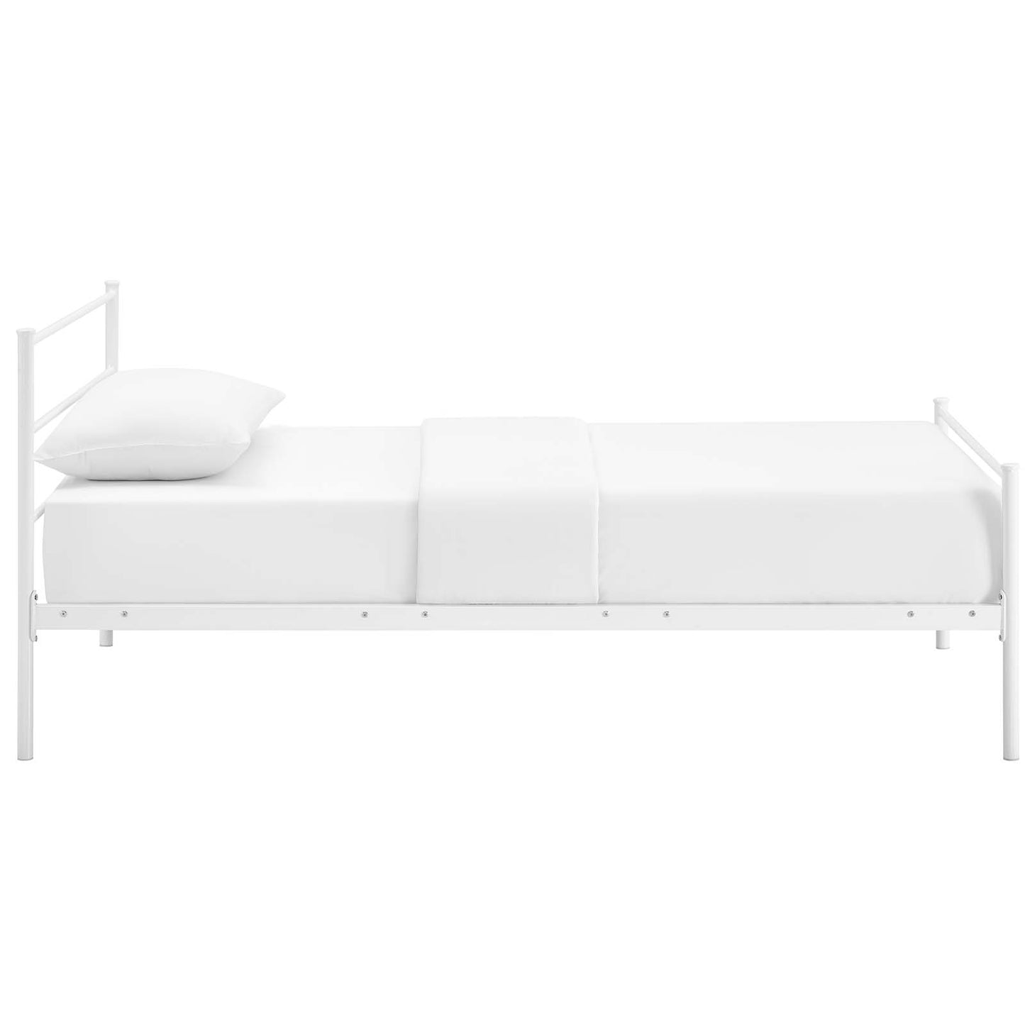 Alina Twin Platform Bed Frame White MOD-5551-WHI-SET